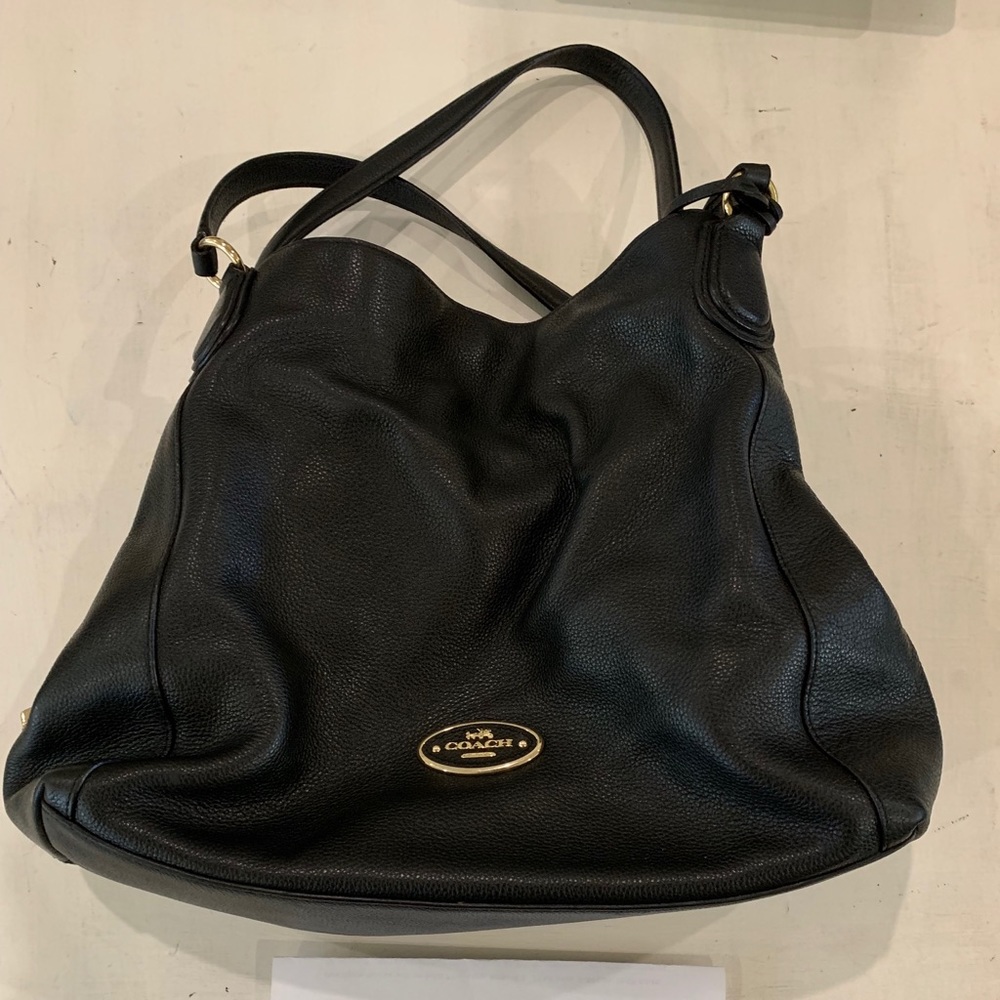 Coach black leather purse